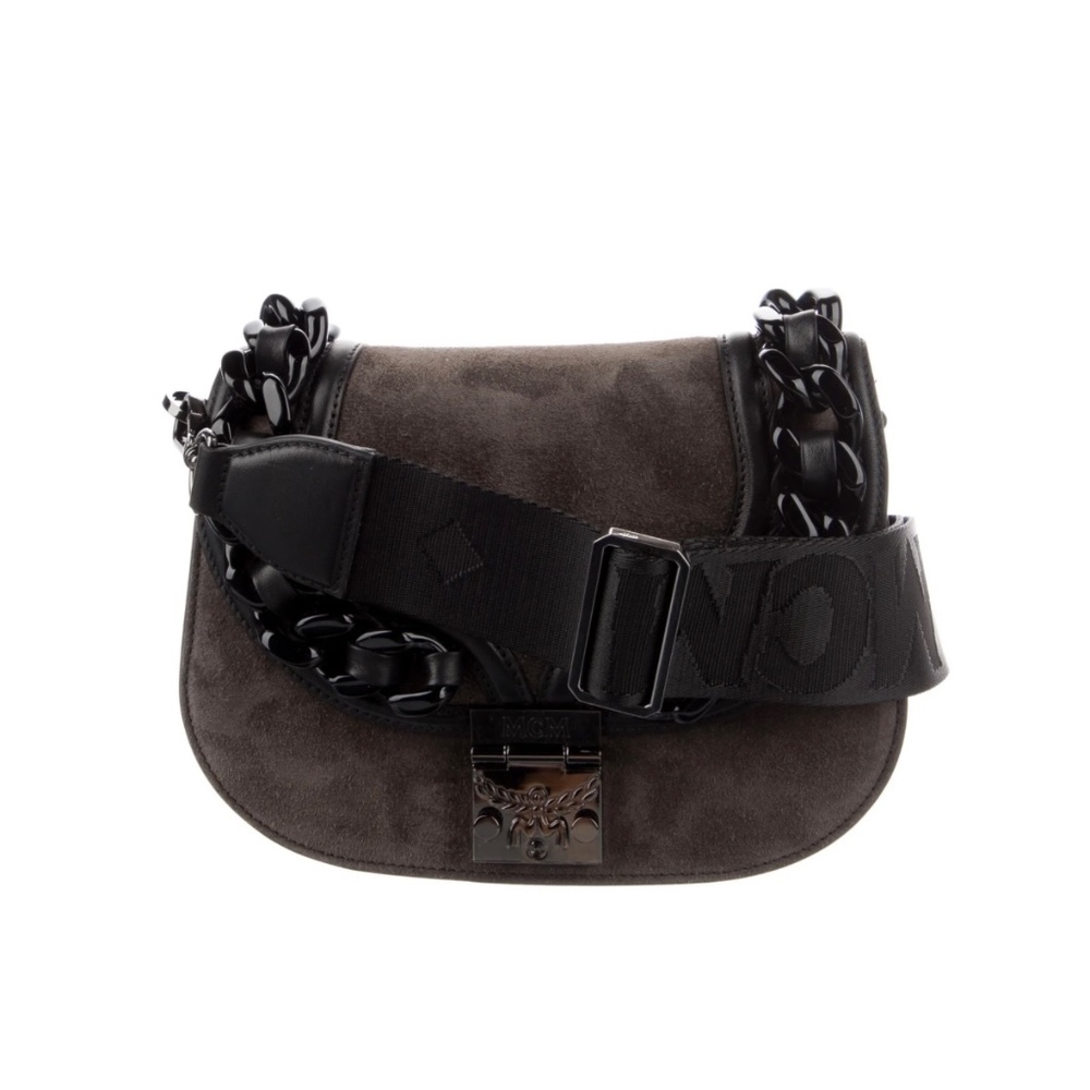MCM Suede Flap Crossbody Bag